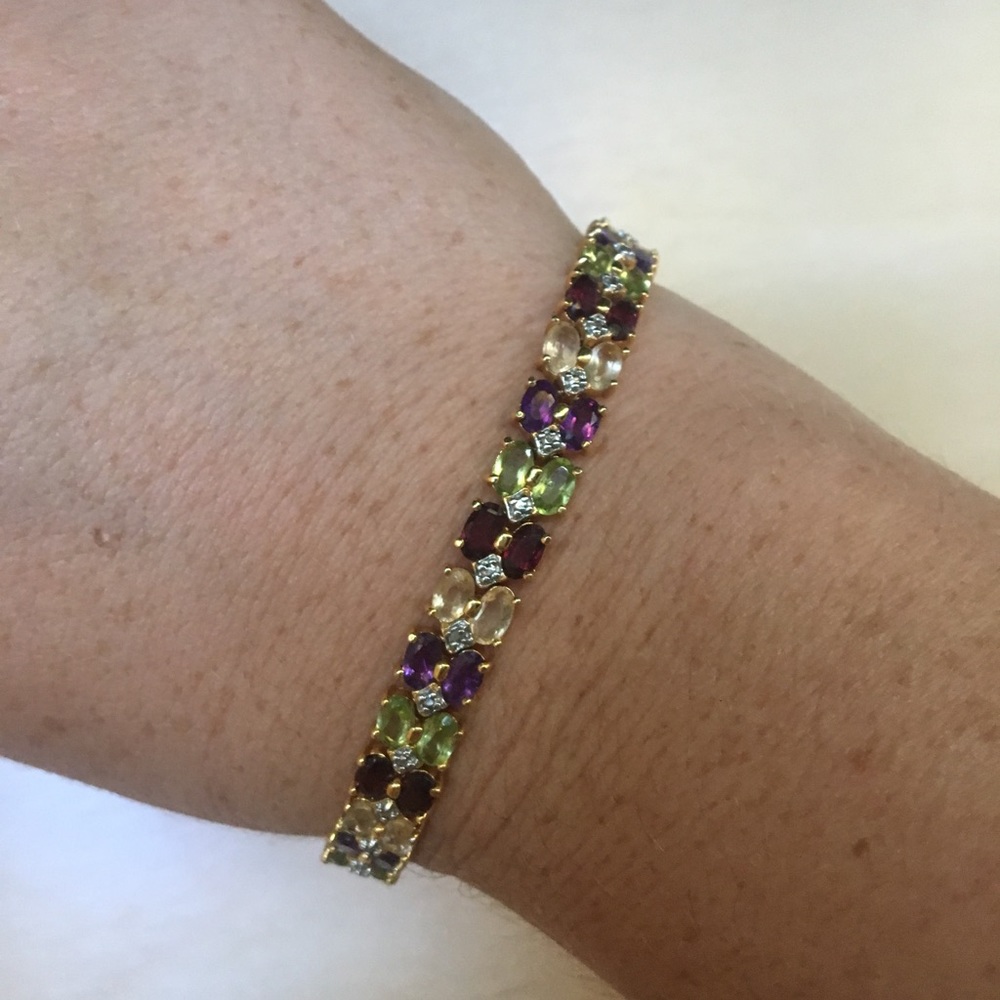 Real gems stone ruby tennis bracelet 925 silver